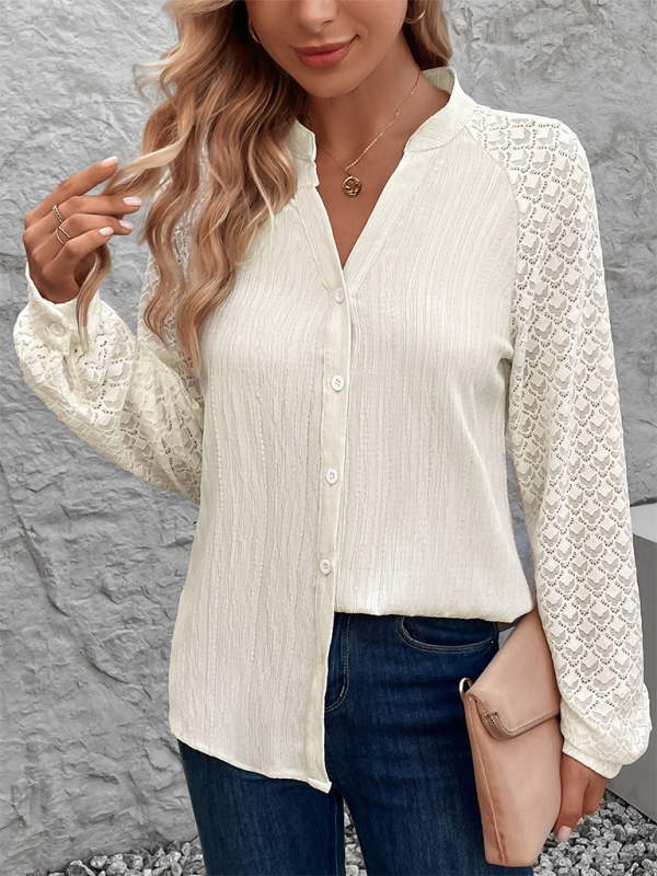 Shirts- The Lace Sleeve Blouse for Women- - IndioGear.com