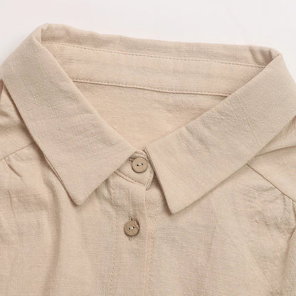 Shirts- Women's Textured Button-Up Shirt with Cap Sleeves for Women- - IndioGear.com