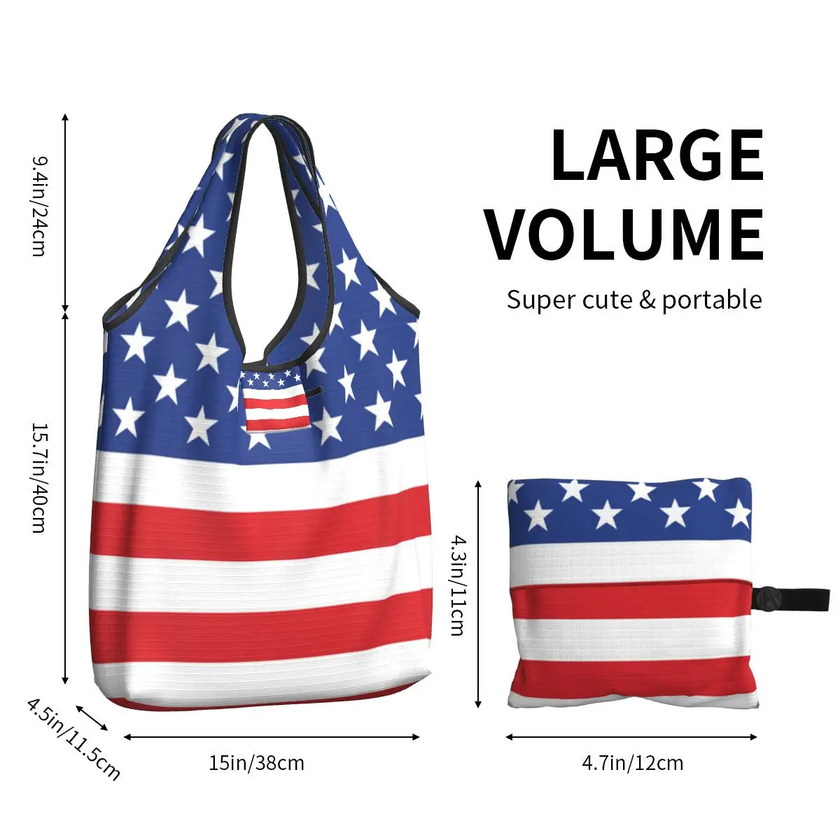 Shopping Bags- Shopping Bag for Every Patriotic Event - American Flag Handbag- - IndioGear Fashion and Gear