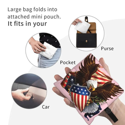 Shopping Bags- Shopping Bag for Every Patriotic Event - American Flag Handbag- - IndioGear Fashion and Gear