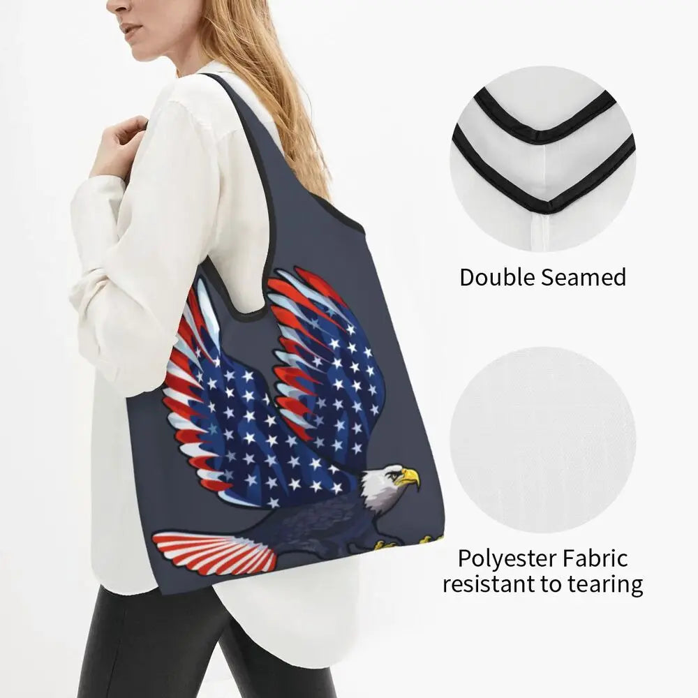 Shopping Bags- Shopping Bag for Every Patriotic Event - American Flag Handbag- - IndioGear Fashion and Gear