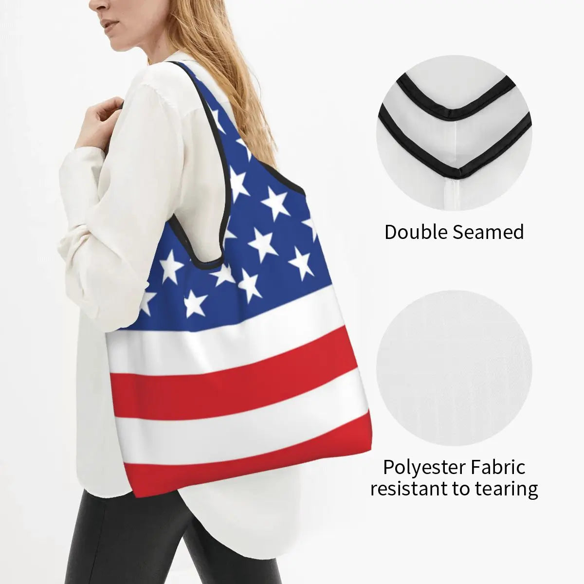 Shopping Bags- Shopping Bag for Every Patriotic Event - American Flag Handbag- - IndioGear Fashion and Gear