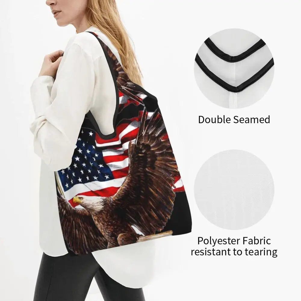 Shopping Bags- Shopping Bag for Every Patriotic Event - American Flag Handbag- - IndioGear Fashion and Gear