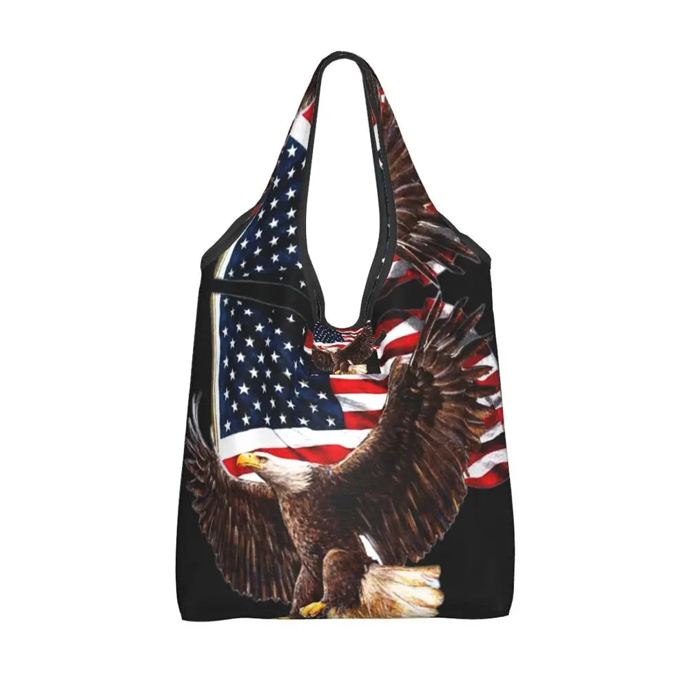 Shopping Bags- Shopping Bag for Every Patriotic Event - American Flag Handbag- - IndioGear Fashion and Gear