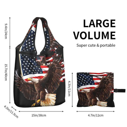 Shopping Bags- Shopping Bag for Every Patriotic Event - American Flag Handbag- - IndioGear Fashion and Gear