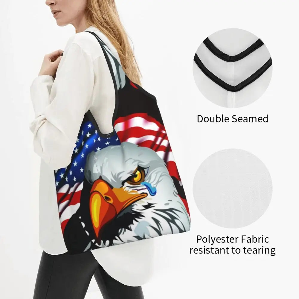 Shopping Bags- Shopping Bag for Every Patriotic Event - American Flag Handbag- - IndioGear Fashion and Gear