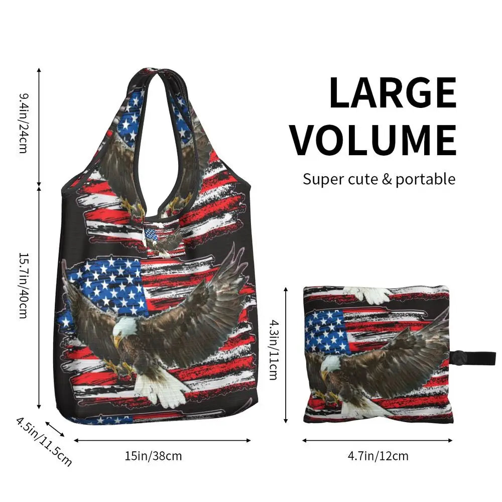 Shopping Bags- Shopping Bag for Every Patriotic Event - American Flag Handbag- - IndioGear Fashion and Gear