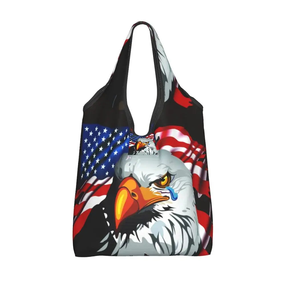 Shopping Bags- Shopping Bag for Every Patriotic Event - American Flag Handbag- - IndioGear Fashion and Gear