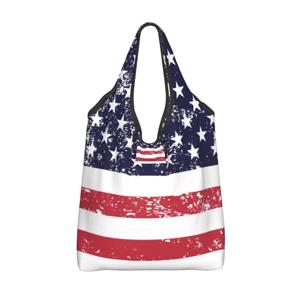 Shopping Bags- Shopping Bag for Every Patriotic Event - American Flag Handbag- - IndioGear Fashion and Gear