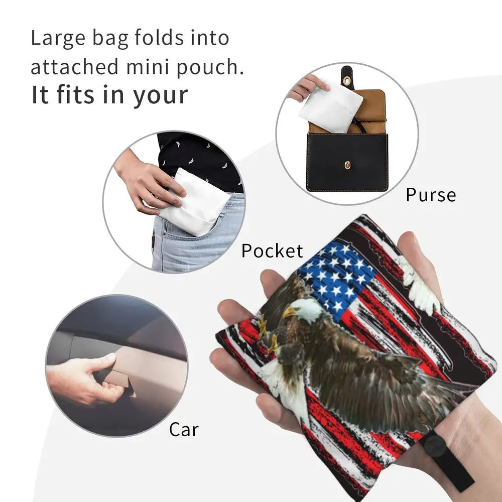 Shopping Bags- Shopping Bag for Every Patriotic Event - American Flag Handbag- - IndioGear Fashion and Gear