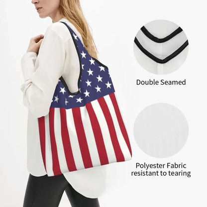 Shopping Bags- Shopping Bag for Every Patriotic Event - American Flag Handbag- - IndioGear Fashion and Gear