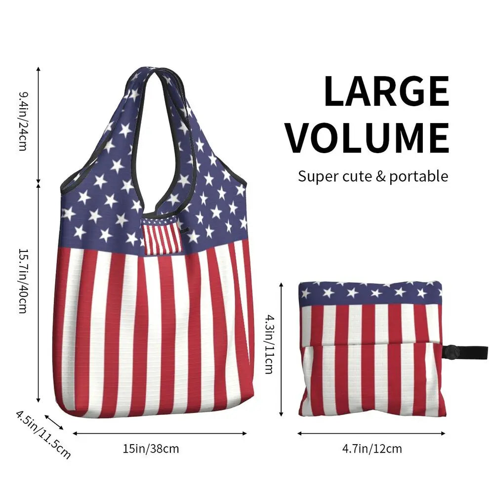 Shopping Bags- Shopping Bag for Every Patriotic Event - American Flag Handbag- - IndioGear Fashion and Gear