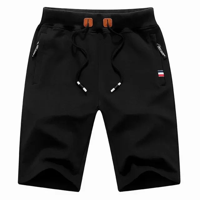 Shorts- Men Premium Cotton Shorts- Black- IndioGear.com