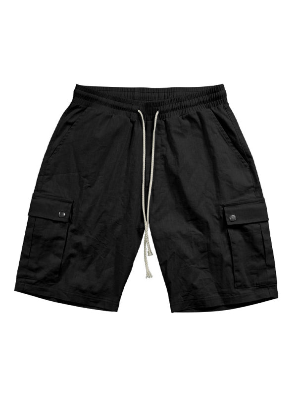 Shorts- Men’s Cotton Cargo Shorts with Multi-Pockets- - IndioGear Fashion and Gear