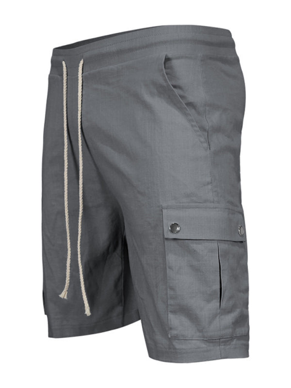 Shorts- Men’s Cotton Cargo Shorts with Multi-Pockets- - IndioGear Fashion and Gear