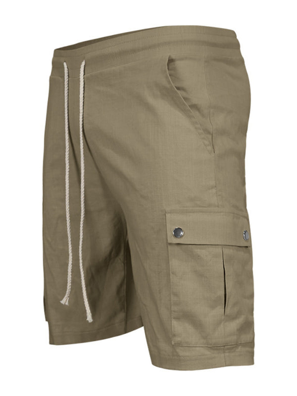 Shorts- Men’s Cotton Cargo Shorts with Multi-Pockets- - IndioGear Fashion and Gear