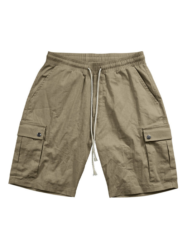 Shorts- Men’s Cotton Cargo Shorts with Multi-Pockets- - IndioGear Fashion and Gear