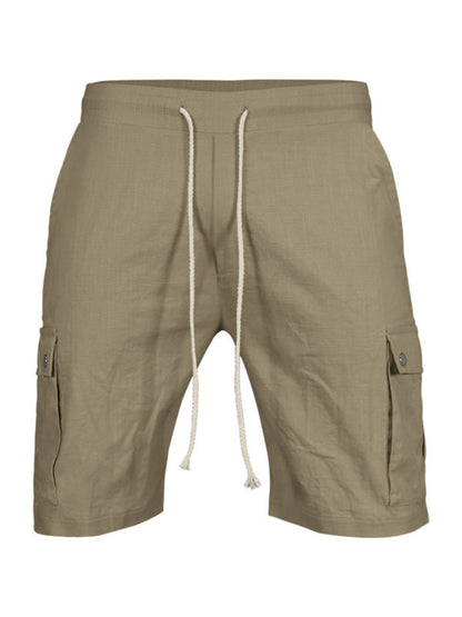 Shorts- Men’s Cotton Cargo Shorts with Multi-Pockets- Earth yellow- IndioGear Fashion and Gear