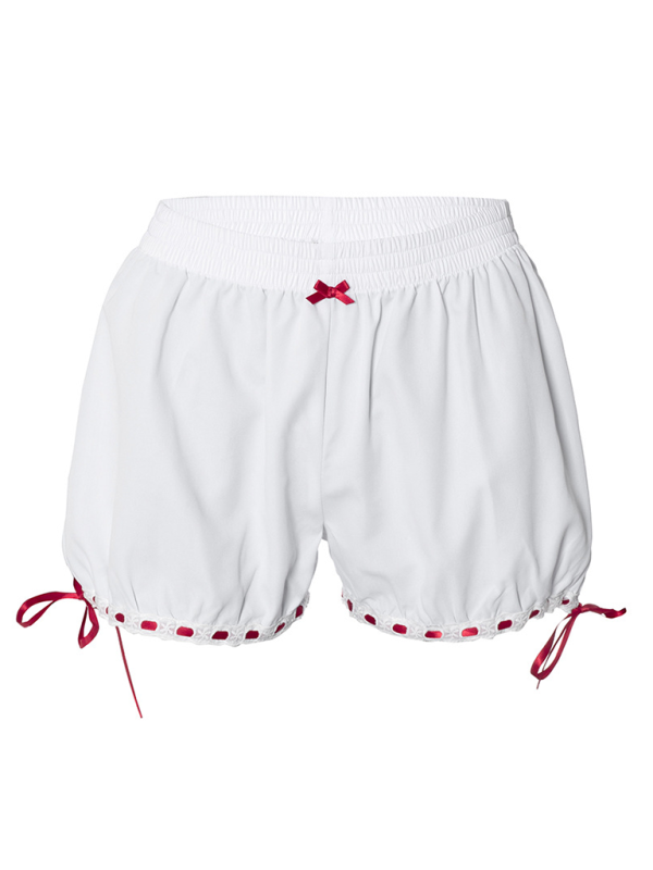 Shorts- Ribbon Accented Lounge Bubble Shorts for Lazy Weekends- - IndioGear.com