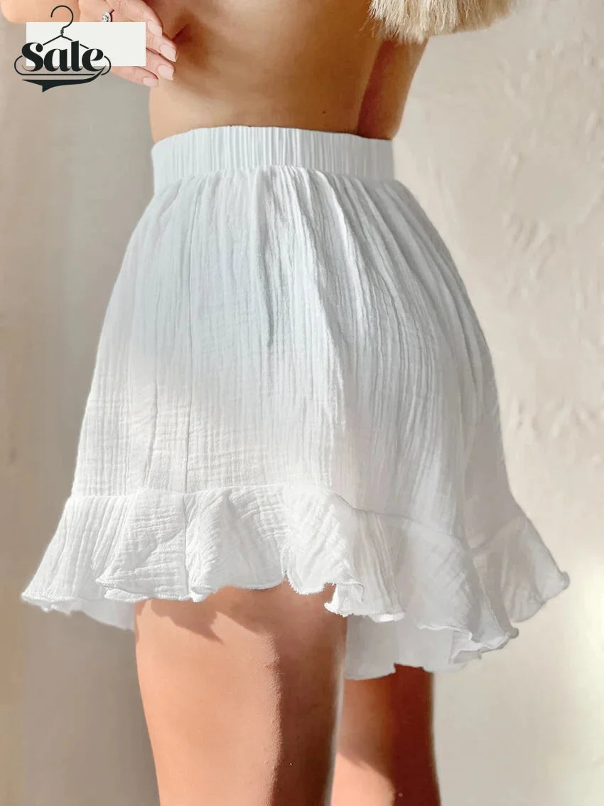 Shorts Sets- Crinkled Cotton 2-piece Shorts Set with Robe Dress- - IndioGear.com