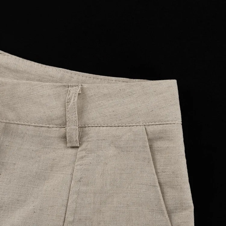 Shorts Sets- Linen Blend Shorts Suit with Vest for Women- - IndioGear.com