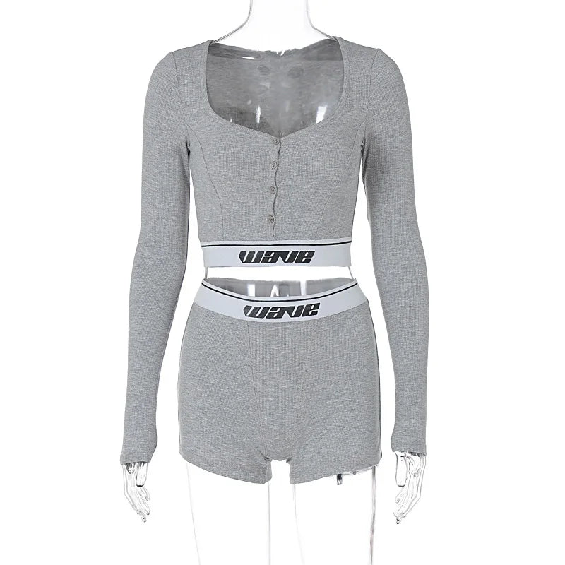 Shorts Sets- Sporty Fitness Crop Top and Shorts Set for Woman- - IndioGear.com