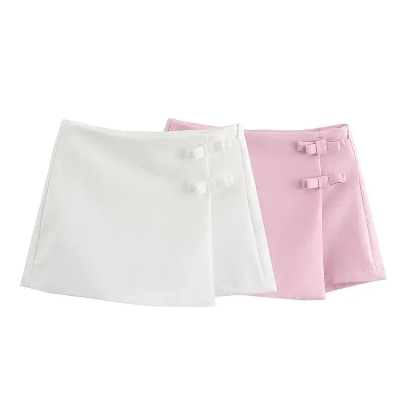 Shorts Skirts- Women Buckle-Accent Mini Skirt- - IndioGear.com