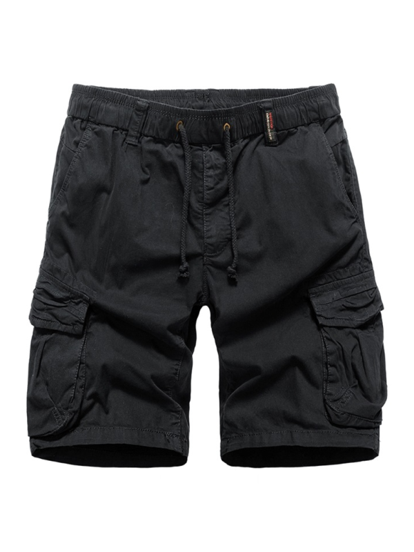 Shorts- Utility Bottoms for Men - Cargo Flap Shorts- Black- IndioGear.com