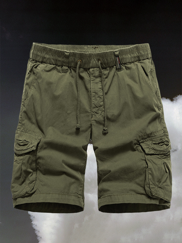 Shorts- Utility Bottoms for Men - Cargo Flap Shorts- Olive green- IndioGear.com