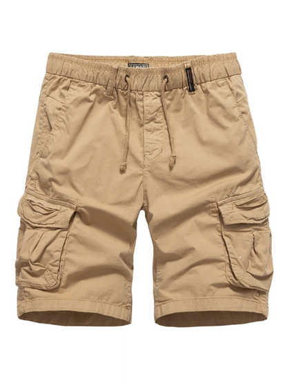 Shorts- Utility Bottoms for Men - Cargo Flap Shorts- Khaki- IndioGear.com