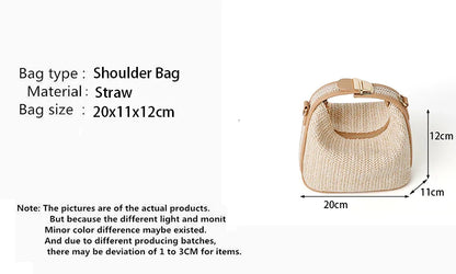 Shoulder Bags- Chic Tides Straw Crossbody- - IndioGear Women Clothing