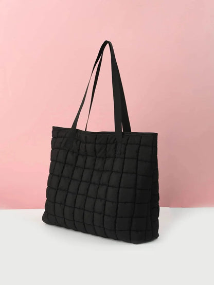 Shoulder Bags- Quilted Carryall Shoulder Bag- - IndioGear Fashion and Gear