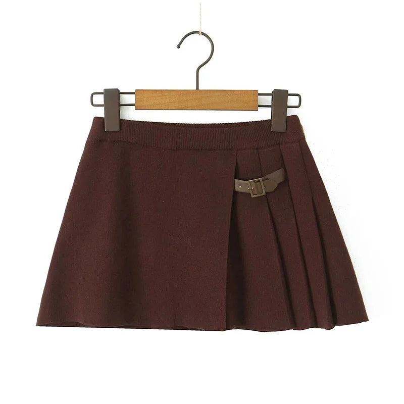 Skirt Sets- Classic Skirt & Sweater Combo - Women Two-Piece Knit Set- - IndioGear.com