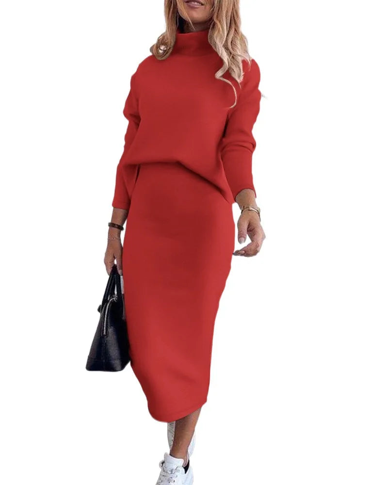 Skirts Matching Sets- Matching Skits & Top Outfit Set – Matching Set Long Sleeve Tops & Long Midi Skirts- - IndioGear.com