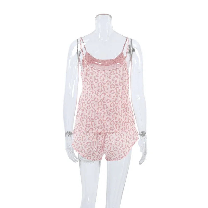 Sleepwear- Breezy Cotton Sleeveless Pajama Set – Cute Sleepwear- - IndioGear Women Clothing