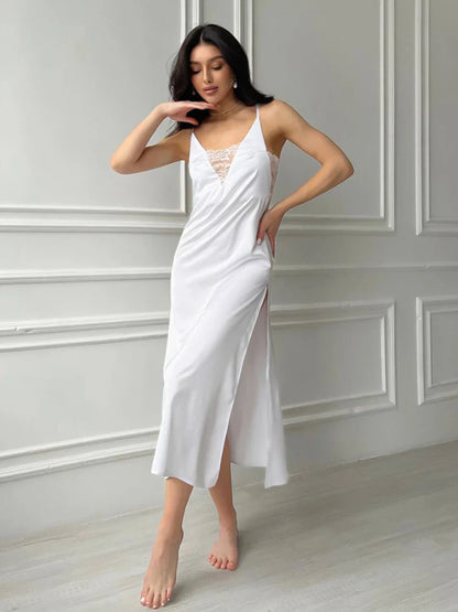 Sleepwear - Bridal Sleepwear Satin Robe Set with Slip Dress 2 Piece