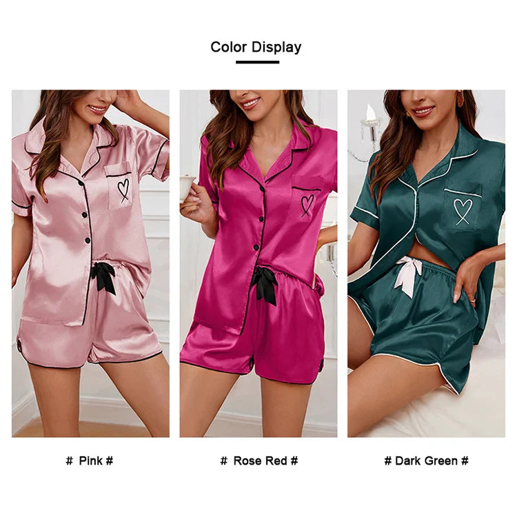 Sleepwear- Silky Luxe Lounge Set - Waist Tie PJs- - IndioGear Women Clothing