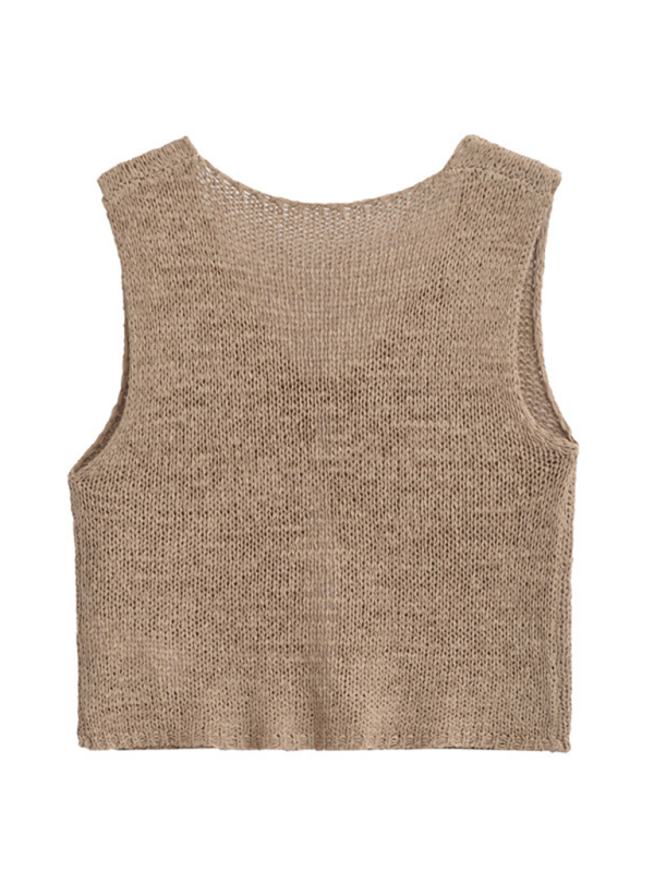 Sleeveless Top- Earthy Knit Top- - IndioGear.com