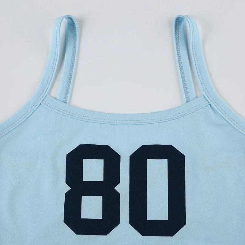 Sleeveless Tops- Sporty Number 80 Crop Top for Women- - IndioGear.com