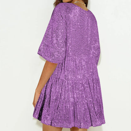 Sparkle Dresses- Sparkle Holiday Party Mini Dress- - IndioGear.com