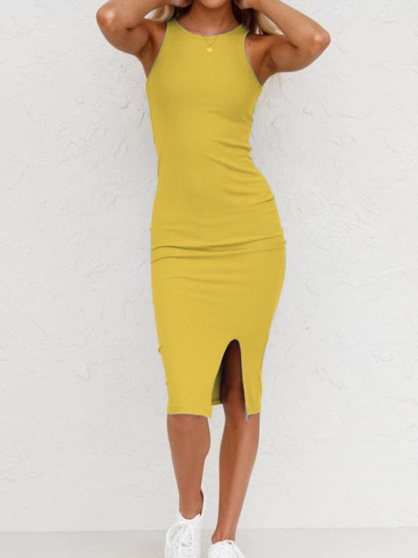 Bodycon Tank Dress with Slit Detail for Women