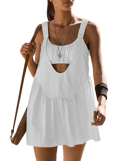 Sporty Dresses- Built-in Shorts & Bra Tennis Dress for Active Women- - IndioGear Fashion and Gear