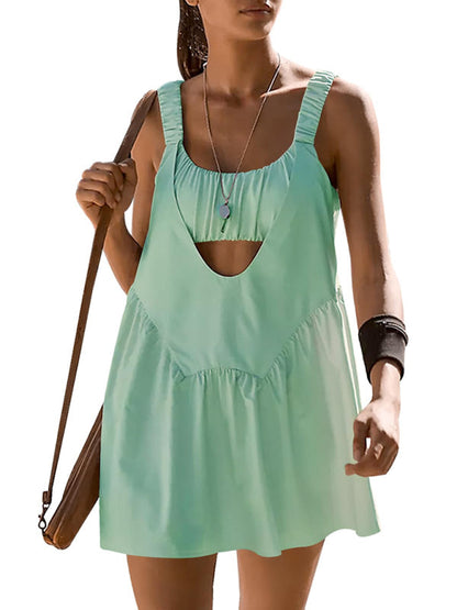 Sporty Dresses- Built-in Shorts & Bra Tennis Dress for Active Women- - IndioGear Fashion and Gear