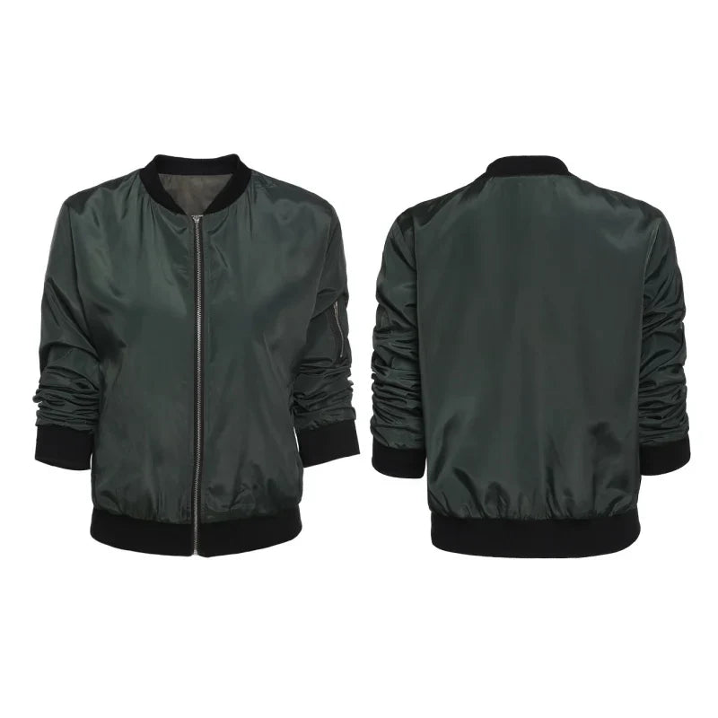 Sporty Jackets- Sporty Lightweight Windbreaker Zip-Up Jacket for Women- - IndioGear.com