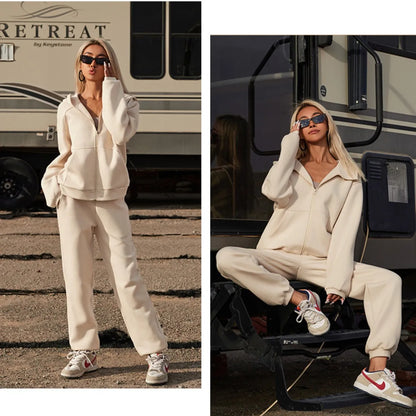 Sporty Outfits- 2-Piece Jogger Set Hooded Sweatshirt & Pants- - IndioGear.com