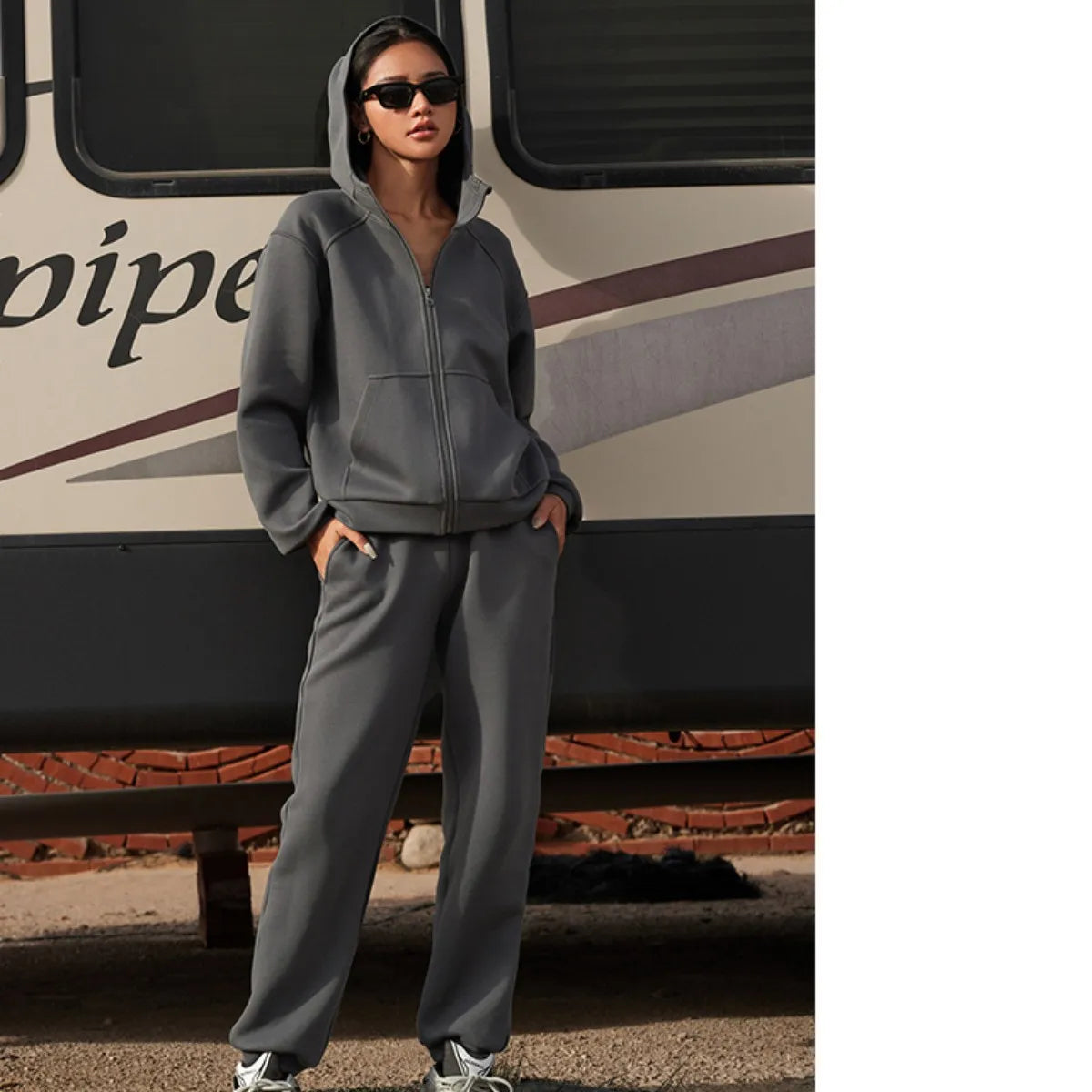 Sporty Outfits- 2-Piece Jogger Set Hooded Sweatshirt & Pants- - IndioGear.com