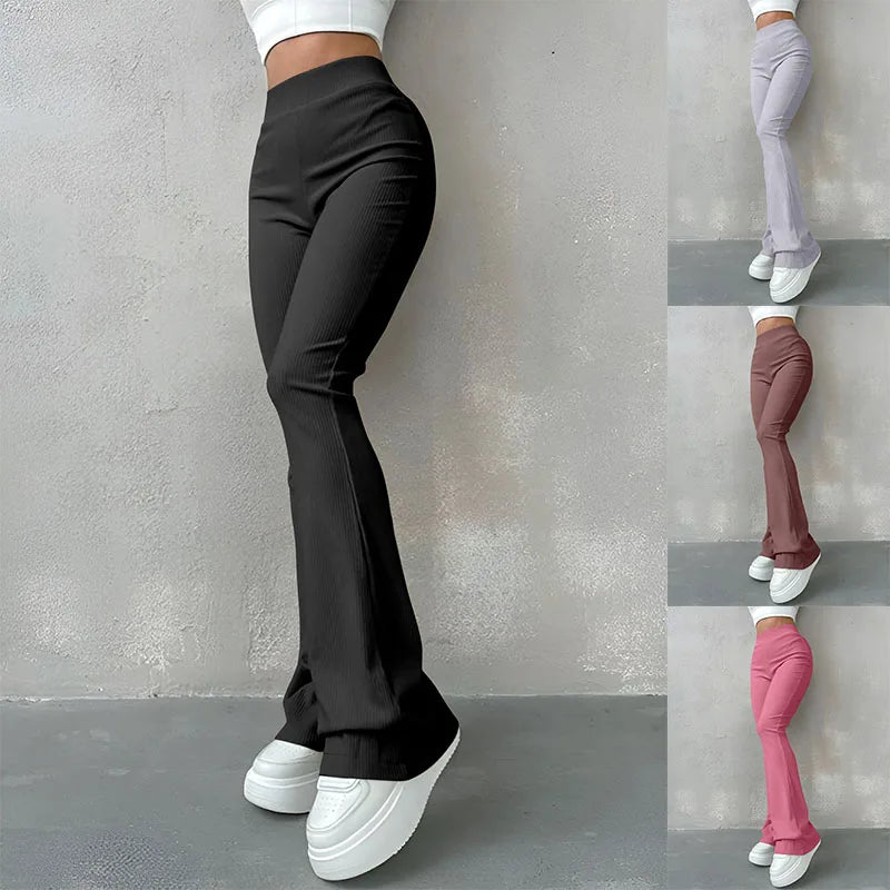 Sporty Pants- Women High-Waisted Flare Leggings for Casual to Dressy Looks- - IndioGear.com