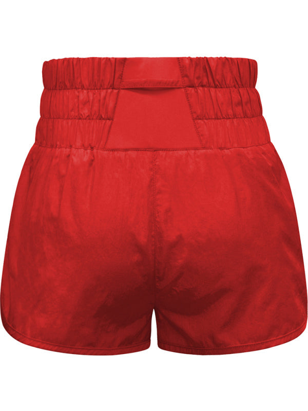 Sporty Shorts- Women's Smocked Waistband Workout Shorts- - IndioGear Fashion and Gear