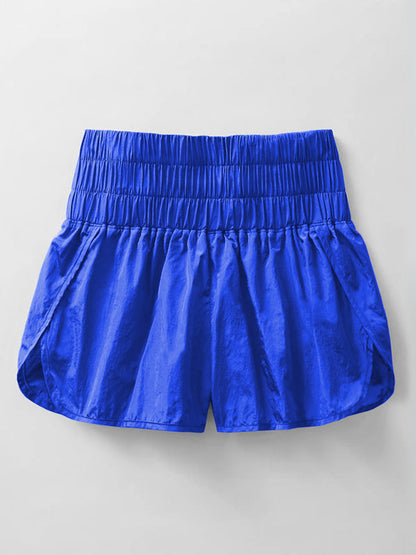 Sporty Shorts- Women's Smocked Waistband Workout Shorts- - IndioGear Fashion and Gear