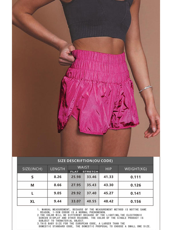 Sporty Shorts- Women's Smocked Waistband Workout Shorts- - IndioGear Fashion and Gear